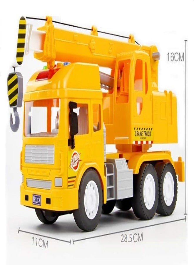 SHIPEASE لعبة شاحنات رافعة البناء التي تعمل بالاحتكاك من SHIPEASE للأطفال من عمر 3 سنوات فما فوق، مركبات سحب للخلف، رافعة رفع دوارة 360 درجة مع موسيقى خفيفة (متعددة الألوان) - Image 4